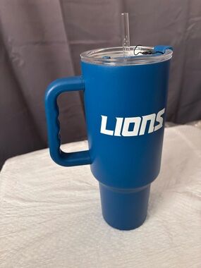 NFL Detroit Lions Blue Insulated Travel Mug with Handle  014